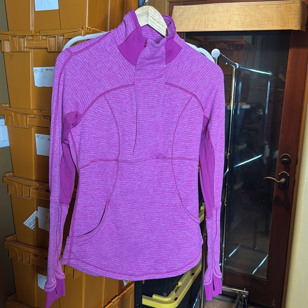 Lululemon Base Runner 1/2 Zip Raspberry Pique Pin… - image 7
